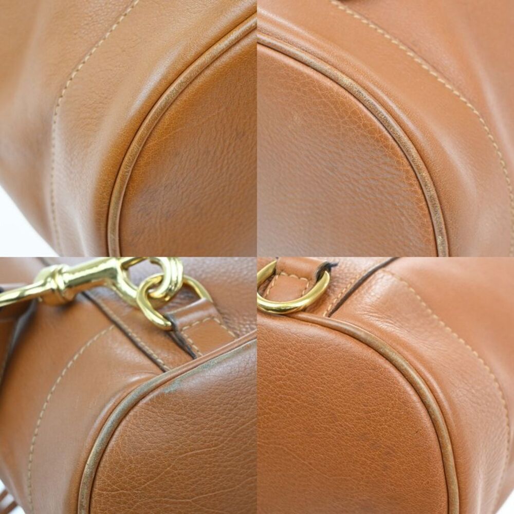 Gucci Vintage Bamboo Sling Backpack Leather Brown Leather Backpack Bag - Picture 9 of 16